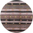 thumbnail image 1 of Ahgly Company Machine Washable Indoor Round Industrial Modern Burgundy Brown Area Rugs, 7' Round, 1 of 7