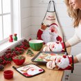 thumbnail image 4 of PYURTEP Christmas Kitchen Apron Oven Mitts Pot Holders Set, Heat Resistant Cotton Cooking Set, Christmas Kitchen Gift for Women Men Holiday Decor, 4 of 7