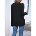 thumbnail image 4 of Womens Sweaters Long Sleeve Shirts Fall Fashion Trendy Tops Ruched Outfits Winter Clothing Black XL, 4 of 9