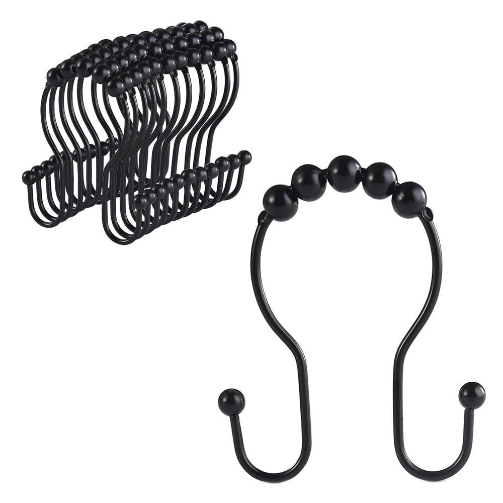 Roller Rust-Resistant Sliding Hooks Details about   Stainless Steel 12 Pcs Shower Curtain Rings 