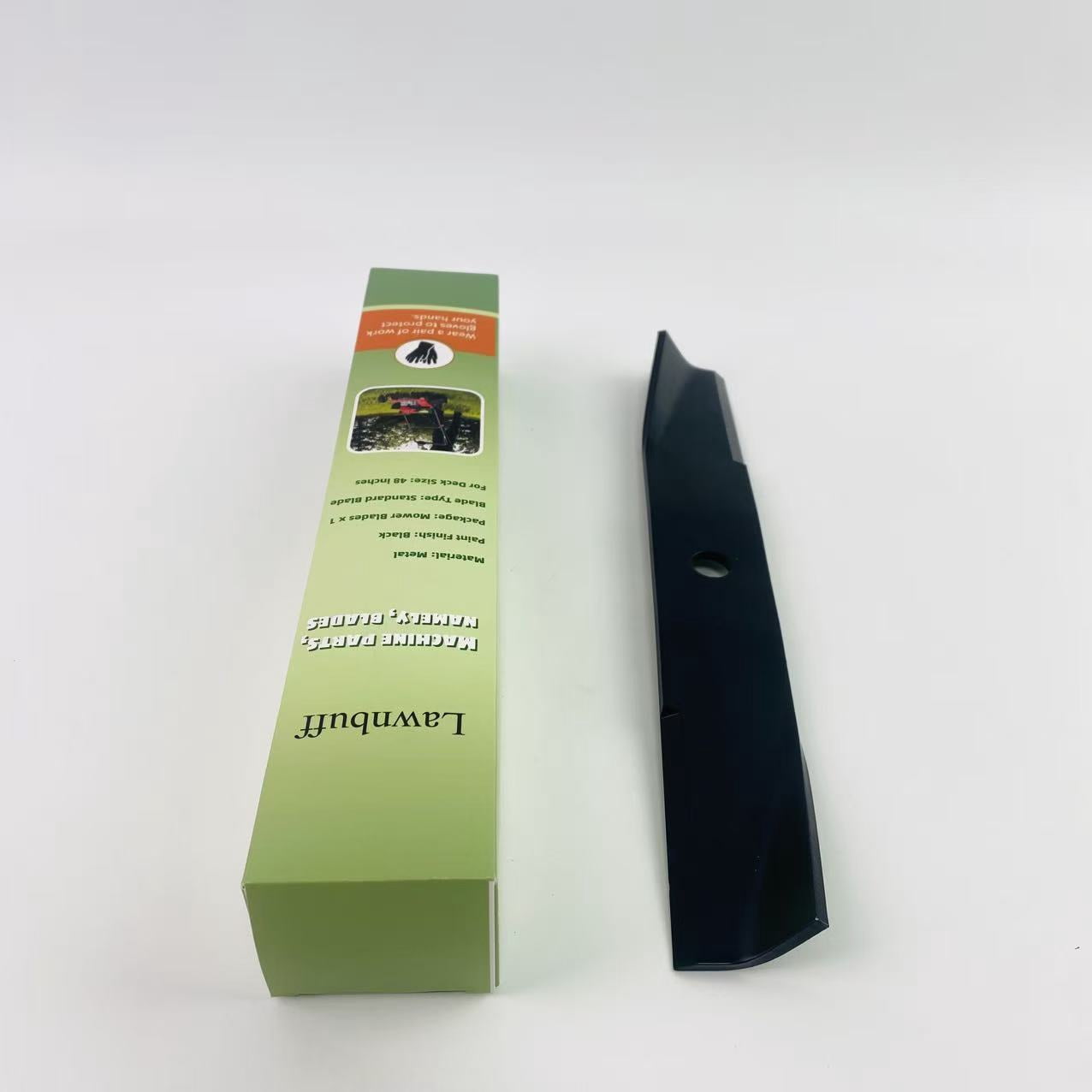 Lawnbuff Machine parts, namely, blades,Deck Lawn Mower Blades