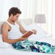 thumbnail image 5 of Balery Blue Floral with Butterflies Pantalones de pijama para hombre, pijama ultraligero, pantalón de descanso-Large, 5 of 6