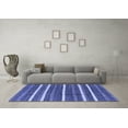 thumbnail image 3 of Ahgly Company Machine Washable Indoor Rectangle Oriental Blue Industrial Area Rugs, 2' x 5', 3 of 4