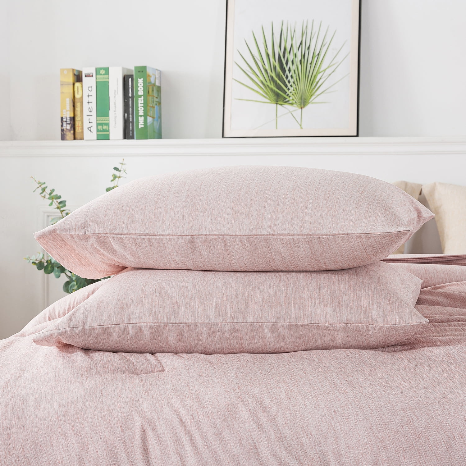 JML 8 Piece Comforter Set - Soft Microfiber Cationic Dyeing Bed in a Bag, Queen, Pink