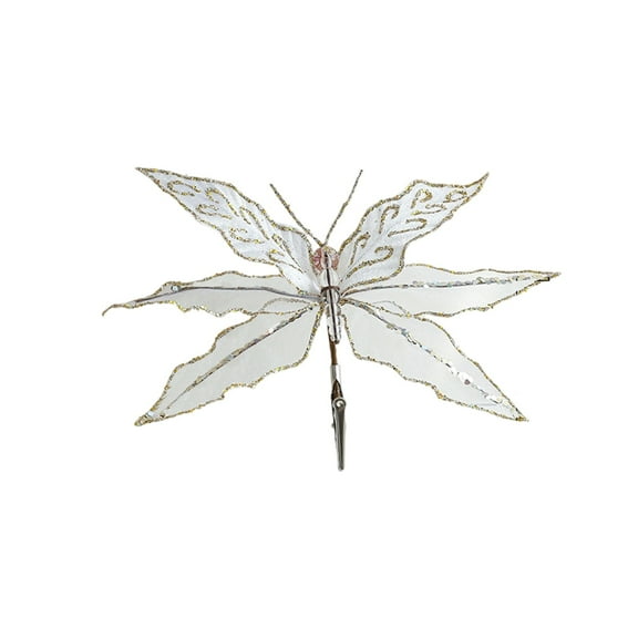 JeashCHAT Christmas Dragonfly Ornaments, Glitter Butterfly with Clip for Christmas Tree Decorations, Xmas Wedding Holiday Party Wreath Garland Decor