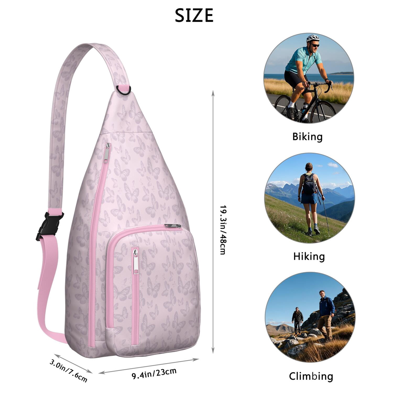 Butterfly Sling Backpack – Stylish Floral Crossbody Bag, Lightweight Shoulder Backpack for Travel, Hiking & Everyday Use
