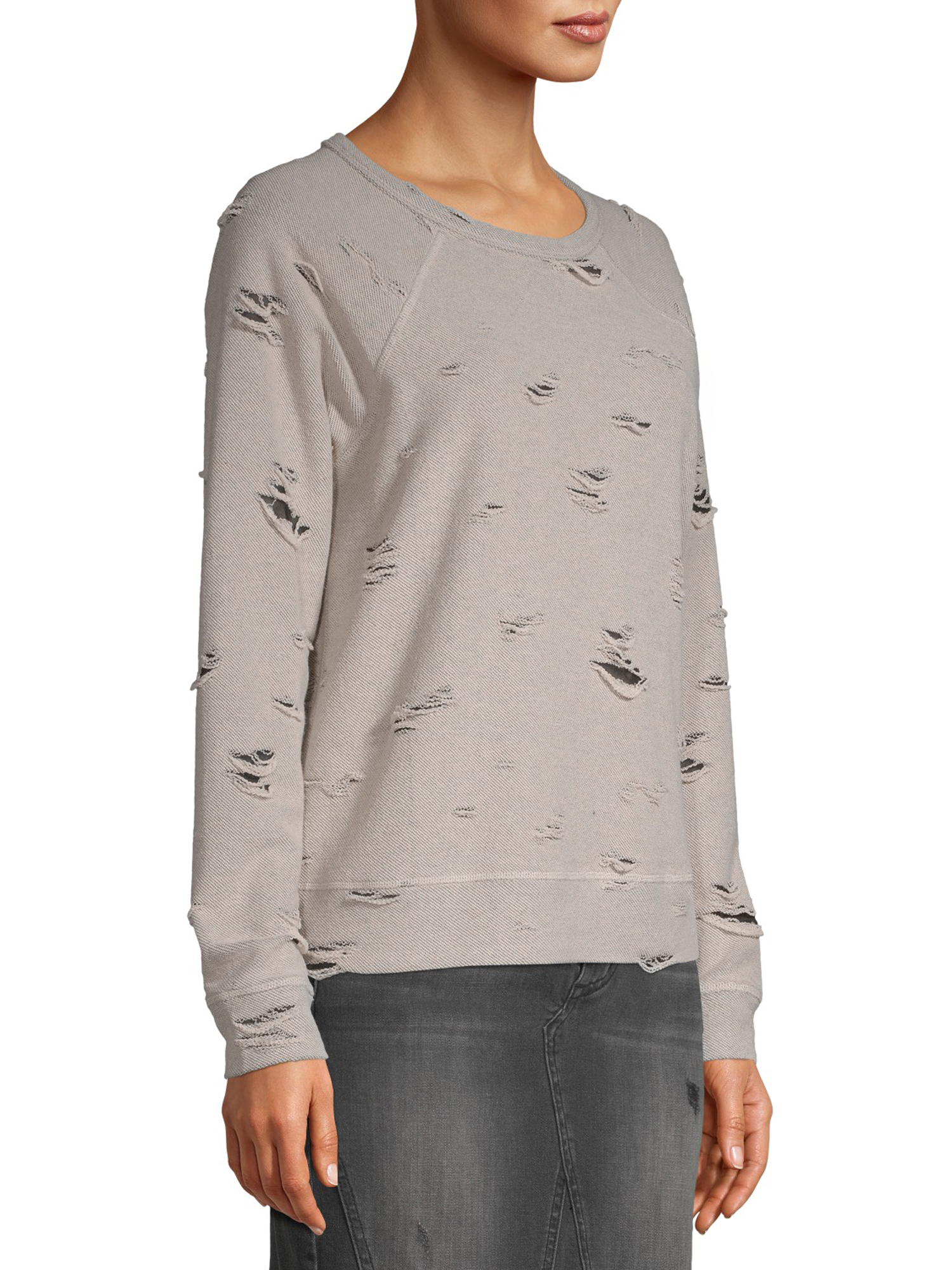 Scoop French Terry Distressed Sweatshirt Women's M - image 4 of 7