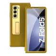 thumbnail image 2 of Nalacover for Samsung Galaxy Z Fold 5 Metal Kickstand Case, Tempered Galss Protective Film Classic PU Leather Folding Cover for Galaxy Z Fold 5, Electroplated Frame Shockproof Anrti-Drop Case,Yellow, 2 of 7