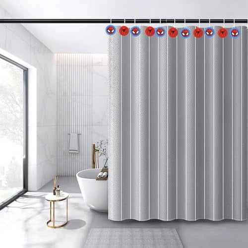 12 Pack Spider-Themed Shower Curtain Hooks and Rings, Decorative Stainless Steel Bathroom Shower Hangers for Stylish and Durable Curtain Display