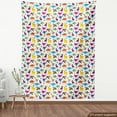 thumbnail image 4 of Ambesonne Cartoon Fabric by the Yard Upholstery, Colorful Funny Dinosaurs, 1 Yard, White and Multicolor, 4 of 5