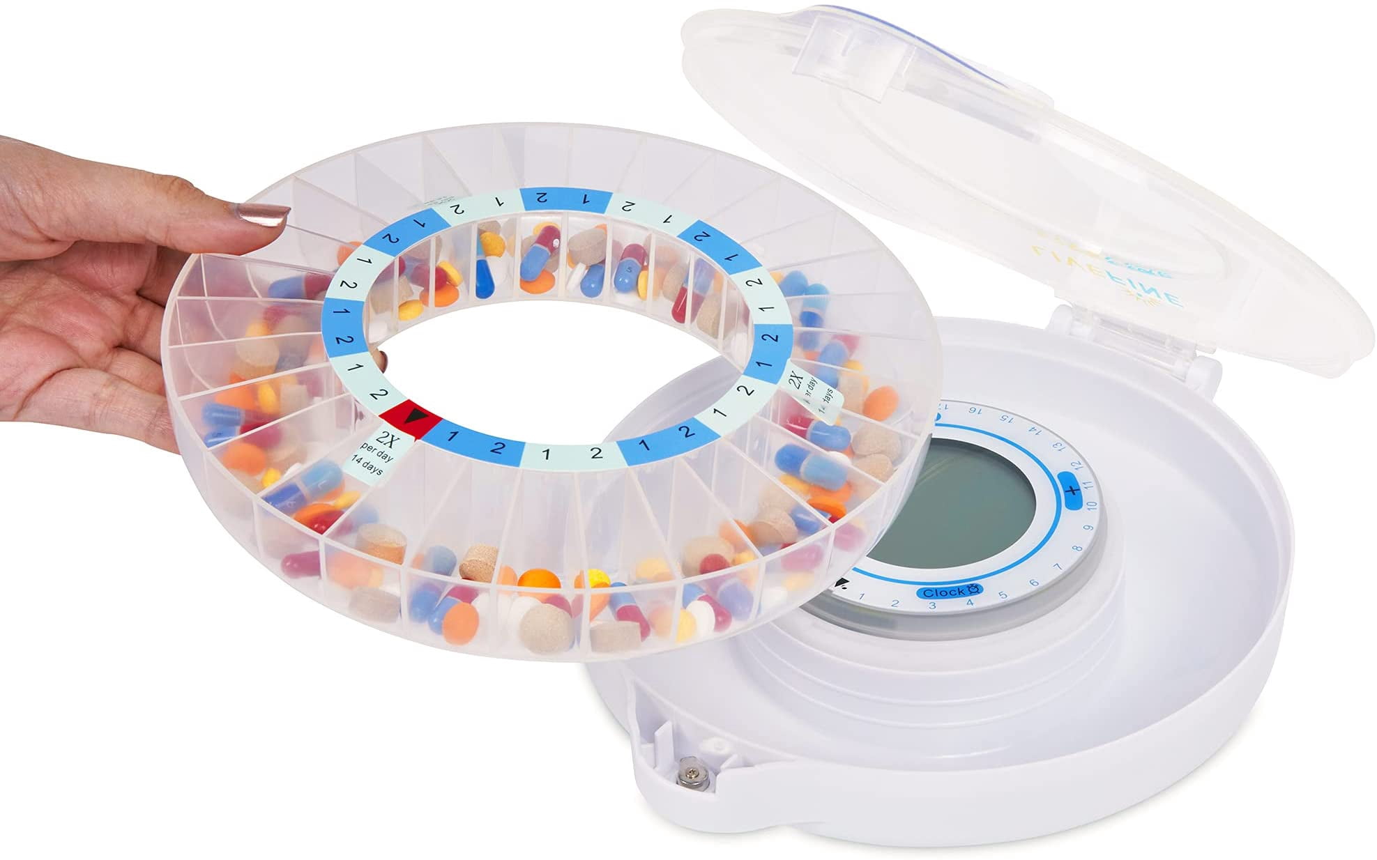 Live Fine Smart Automatic Wifi Pill Dispenser Pill Organizer, Frosted