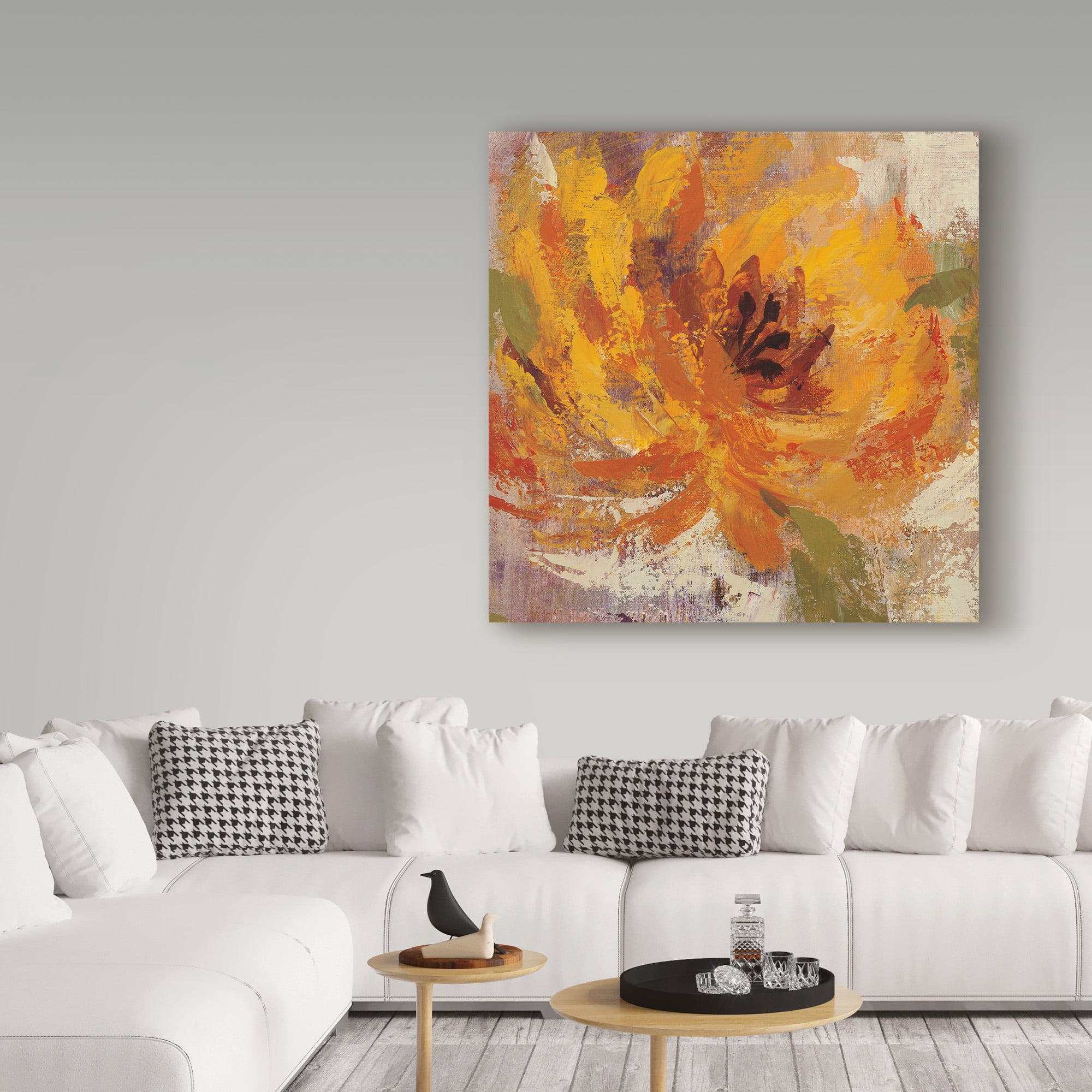 Trademark Fine Art 'Fiery Dahlias I' Canvas Art by Silvia Vassileva