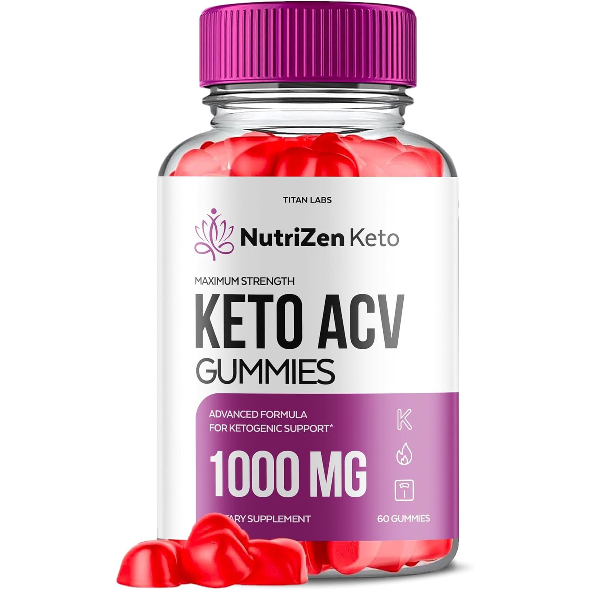 (1 Pack) NutriZen Keto ACV Gummies - Apple Cider Vinegar Supplement for Weight Loss - Energy & Focus Boosting Dietary Supplements for Weight Management & Metabolism - Fat Burn - 60 Gummies