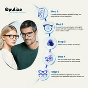 OPULIZE RIO Blue Light Blocking Reading Glasses - 5-Pack - Flat Top Frame - Black, Brown & Blue Tortoiseshell, Green, Gray - Mens Womens - BBBBB53-12367 - +2.00
