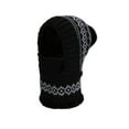 thumbnail image 2 of absanyy Womens Winter Beanie with Attached Face Mask & Neck Gaiter - Fleece Lined Knit Bobble Hat for Cold Weather Outdoor Cycling,Black, 2 of 4