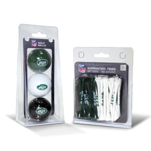 Pelotas de golf con logo del equipo NFL New York Jets (3 unidades) y tees de golf de reglamento de 2-3/4 (50 unidades), multicolores, talla única, TEG7080_19