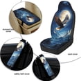 thumbnail image 6 of Xixirimido Car Seat Protection Set 5 Pieces Breathable PU Leather Front Seat Covers with Seat Belt and Console Covers Universal Fits Most Cars, Eagle Moon Starry Night, 6 of 8