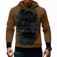 thumbnail image 2 of MaFYtyTPR Christmas Men's Hoodies Fashion Velvet Christmas Antlers Hooded With Hairy Color Blocked Sweatshirt Tops Black L, 2 of 5