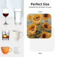thumbnail image 6 of Zufioo Sunflower Field Art Print Leather Coaster Set, Decorative PVC Coasters 4-pack - Scald and Stain-resistant, Suitable for Home, Cafes, Restaurants-Square, 6 of 6