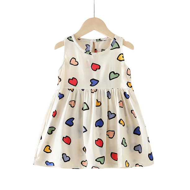 Verano Bebé Niñas Vestido Ropa Niños Sin mangas Princesa Frocks Flor Estampado floral Vestido de dibujos animados Animal Fruta Playa Vestidos 5T (Etiqueta 130) Gao Jinjia LED