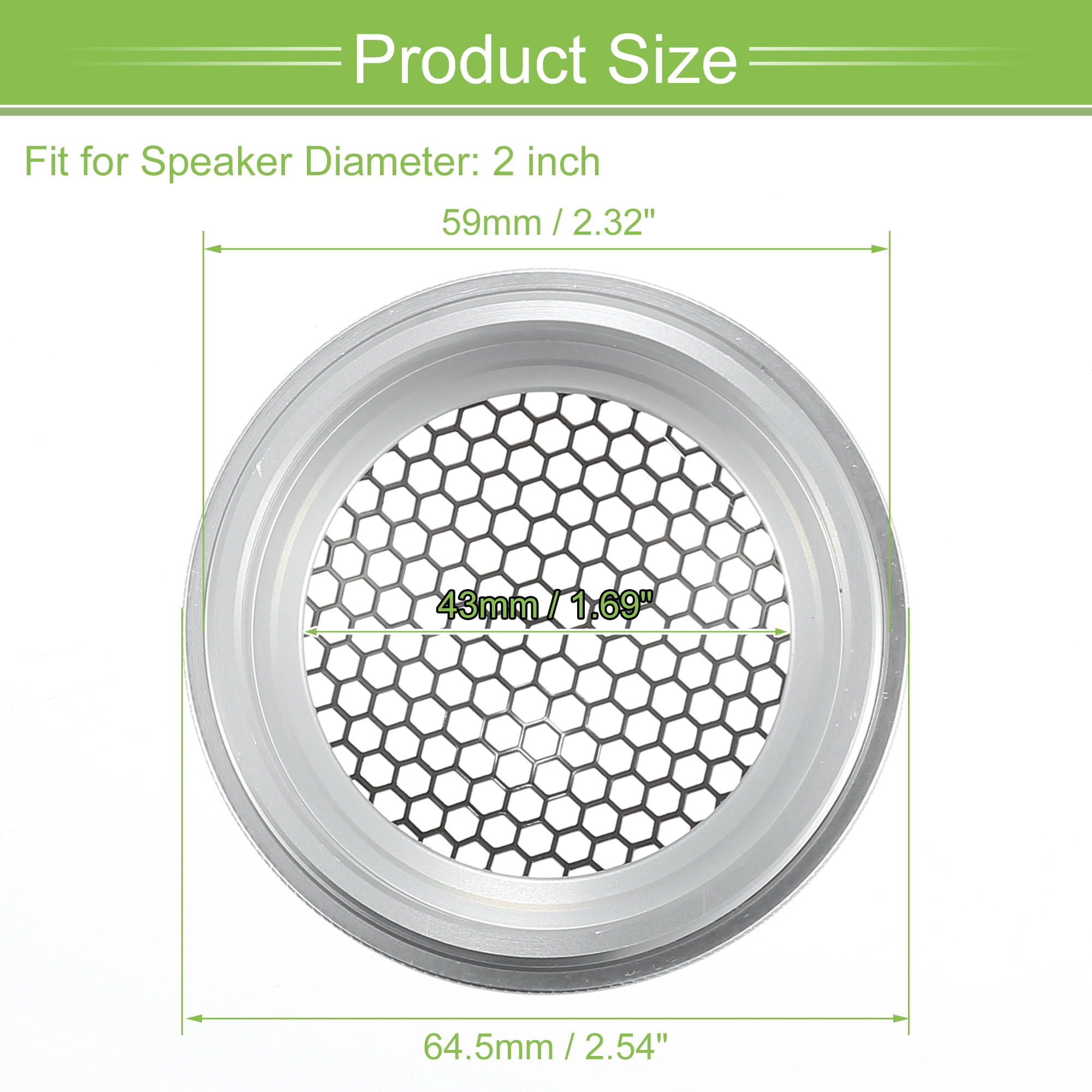 Unique Bargains 2 Inch Car Speaker Grills Cover Iron Aluminum Alloy Mesh Protector Case
