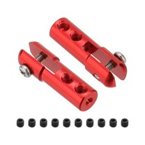 2Pcs Metal Clevis M2 Thread Aluminum Alloy Clevis Servo Horn with Screws for RC Airplane,Red
