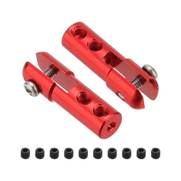 2Pcs Metal Clevis M2 Thread Aluminum Alloy Clevis Servo Horn with Screws for RC Airplane,Red