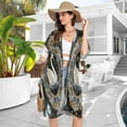 thumbnail image 5 of BZSMCE Women Creatively Mystic Swan in A Floral Universe Print Beach Cover-ups Size:S-2XL, 5 of 7