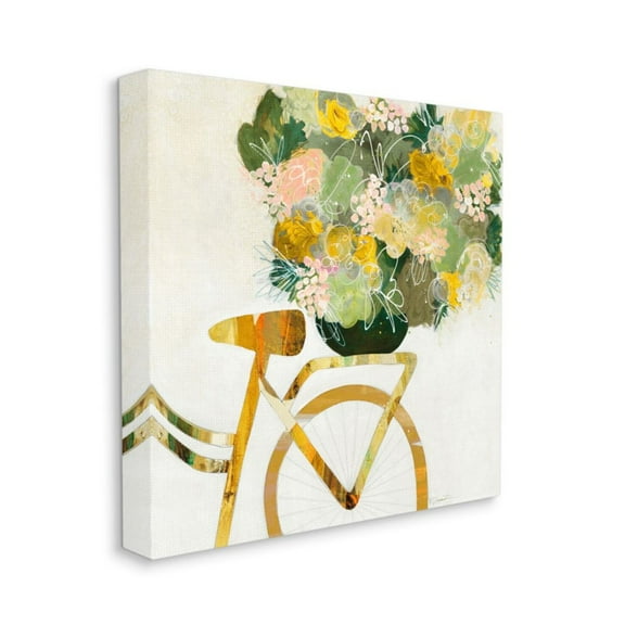 Stupell Industries Yellow Spring Floral Bouquet on Bicycle Rack Design by Ruth Fromstein, 36" x 36"