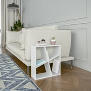 Ada Home Decor Furniture White 2 Tier Sada Modern Side Table