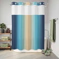 thumbnail image 6 of No Hook Shower Curtain, Blue Teal Ombre Shower Curtains for Bathroom with See Through Top Window, Modern Yellow Gradient Farmhouse Art Waterproof & Washable Bath Curtain Extra Long 72"x84", 6 of 9