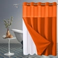 thumbnail image 3 of Opuehuo No Hook Shower Curtain with Snap-in Fabric Liner Set for Bathroom,Plain Double Large Ring Hotel Style Shower Curtain with See Through Mesh Top Window,Waterproof & Washable(54"×72",D), 3 of 5