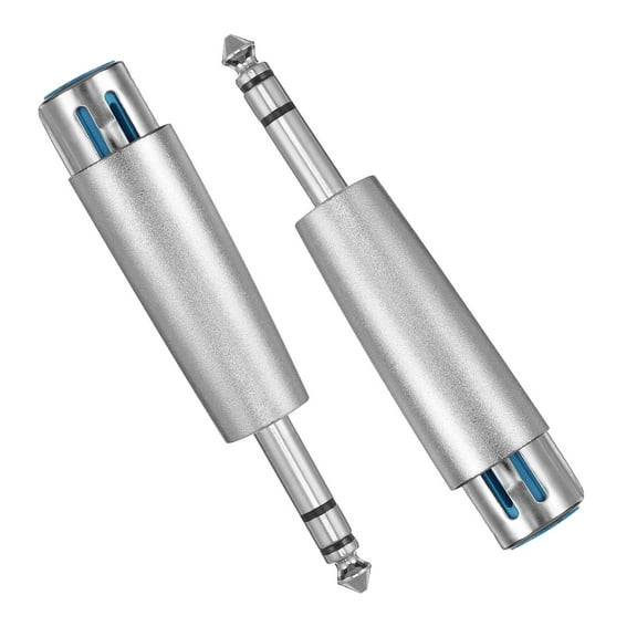 unbranded  2 PCS Three-core Double-tone Male Plug Earphone Adapter Extension Cable 1/ Silver