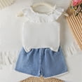 thumbnail image 4 of NOLDARES Toddler Girl Clothes Baby Girls Outfits 6M-5T Summer Floral Print Sleeveless+Shorts2pcs Baby Clothing(White,2-3 Years), 4 of 4