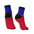 thumbnail image 2 of Women's Men's Haitian Flag Lightweight Ventilation Quarter Ankle Socks, 2 of 7