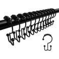 thumbnail image 1 of Ganchos para cortinas de ducha, de metal inoxidable, con doble deslizamiento, 12 unidades, 1 of 1