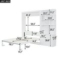 thumbnail image 5 of Harper & Bright Designs Full Size Murphy Bed Wall Bed with Storage Shelves, Folding Wall Bed with Cabinet for Bedroom Guest Room, White, 5 of 15