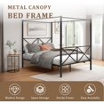 thumbnail image 7 of Leumius Queen Metal Canopy Bed Frame,Platform Bed Frame Queen with X Shaped Frame,Black, 7 of 7