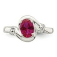 thumbnail image 5 of Sterling Silver Red Oval CZ Ring, 5 of 6