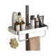 thumbnail image 1 of Organizador de ducha de baño con barra for toallas y 2 ganchos, organizador colgante de ducha de aluminio ajustable, 1 of 7