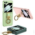 thumbnail image 5 of Allytechgroup Slim Phone Case for Samsung Galaxy Z Flip6, Build in Screen Protector Shockproof Ring Holder Anti-Scratch Luxury Case Cover for Women Men, Pink, 5 of 8