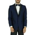 thumbnail image 2 of Adam Baker Men's MZS-1707 Classic Fit Velvet Shawl Collar Two Button Dinner Jacket - Navy - M, 2 of 2