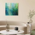 thumbnail image 2 of Wall Art Prints, Blue Green Framed Canvas Prints for Bedroom Living Room Bathroom Office, Modern Oil Painted Abstract Artistic Gallery Wrap Wall Art Poster for Gifts Home Decor 16"x16", 2 of 9