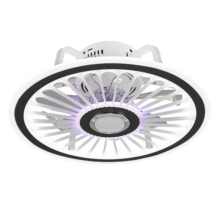 

TFCFL 19.7 Invisible Chandelier Modern Ceiling Fan with Light W/Remote Control Semi Flush Mount White