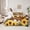 Brown Yellow, variant on Castle Fairy Teens Cow Print Twin Bedding Sets,Chic Floral Sunflower Bedding Comforter Set