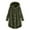 Army Green, variant on Women Autumn Winter Casual Hooded Cardigan Jacket With Side Slit Pockets Cozy Home Wear Outerwear