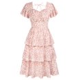 thumbnail image 1 of Vestido de sol de verano Belle Poque Floral Swing Pink para mujer, 1 of 6