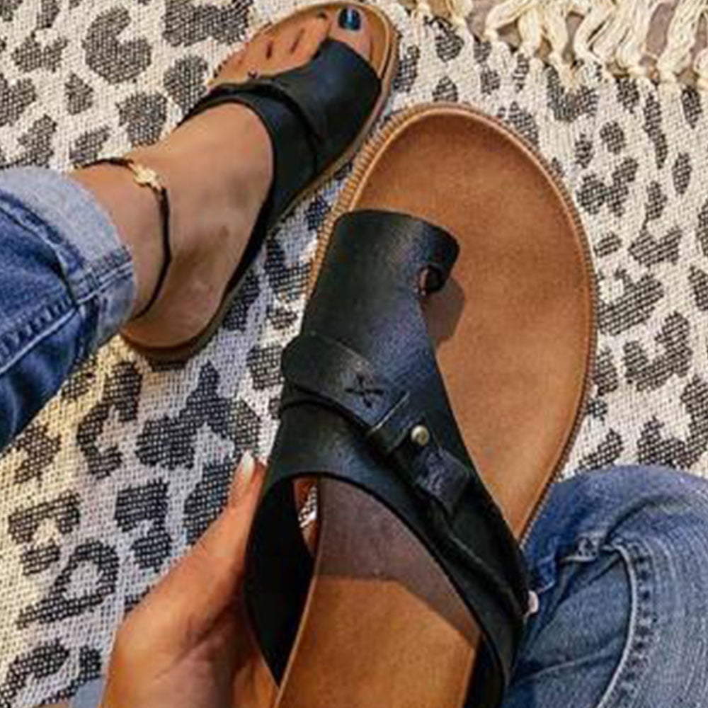 Women's Orthotics Sandals Correction PVC Fabric Open Toe Slippers Flat ...