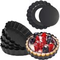 thumbnail image 1 of Tart Pan, 4 Inch 6 Packs Non-Stick Quiche Pan Removable Bottom, Mini Tart Pans For Baking(Dark gray, 4inch), 1 of 4
