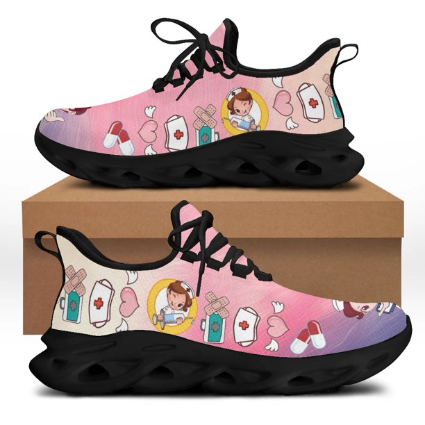 Zapatillas de enfermera Kawaii para Mujer, Zapatos ligeros con cordones de malla para Mujer, calzado, Zapatillas Deportivas para Mujer